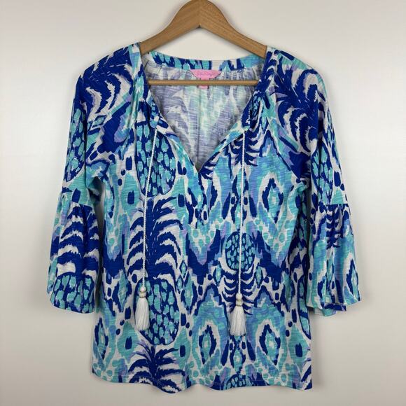 Lilly Pulitzer Womens Del Lago Tunic in Multi Salt in the Air Sz XS Preppy Beach - Picture 2 of 12